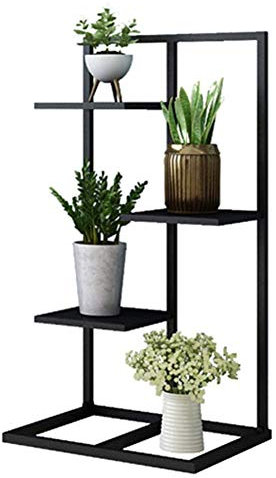 ABNNHK Pflanzenständer für Zimmerpflanzen, mehrere Blumenregale, Metall, Innenbalkon, mehrschichtiger Pflanzenständer, Outdoor-Gartendekoration, Schwarz (Größe: 40 × 35 × 100 cm) (40 × 35