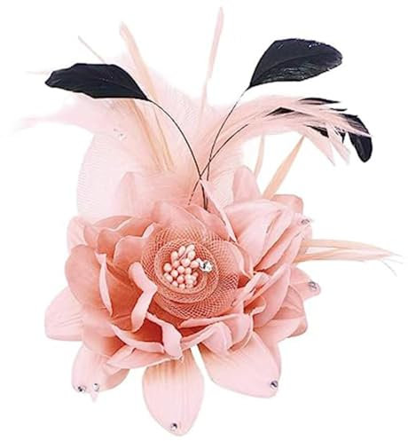 Broche à Fleurs Élégante Pour Femme, Plume, Fête De Mariage, Pince à Cheveux Florale, Chapeau, Châle, Robe, Costume, Vêtements De Cérémonie, Accessoires, Corsage, Bijoux Vintage Cz, Cadeaux (rose)