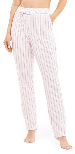 Rösch Basic Pyjamahose Lang im Streifendruck Rosa-Grau 1884816 40, 16834