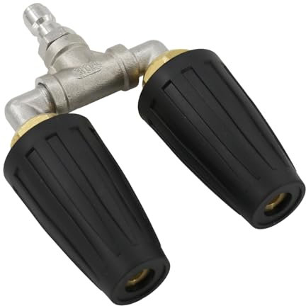Dual Turbo Nozzle Pressure Washer, Twin Turbo Nozzle 4000 PSI, 360° Rotating Turbo Power Washer Nozzle, 1/4 Inch Quick Connect, Orifice 2.0, 4-6 GPM