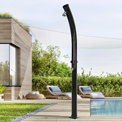 solardusche Garten 20 L/5,2 Gallonen Solar-Außendusche Mit Duschkopf Und Fußbrausenhahn, Warm- Und Kaltwasser Einstellbar, Gartendusche for Strand, Hinterhof, Spa, Haustierdusche