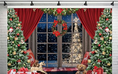 APROPHIC Weihnachten Hintergrund Fotografie Winter Schnee Weihnachtsbaum Party Dekoration Portrait Hintergrund Kinder Familie Porträt Banner Studio Foto Requisiten 210x150cm