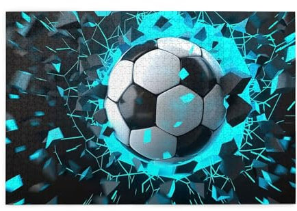 1000 Piece Jigsaw Puzzles for Adults 3D Football Print Jigsaw Puzzles for Adults 1000 Challenging Jigsaw Puzzle Games