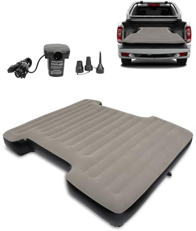 MIROZO LKW-Luftmatratzenbett für 1,8-1,8 m große Kurze Autobetten, aufblasbare Luftmatratze mit Luftpumpe für Outdoor-Camping, Zelt, LKW (grau)