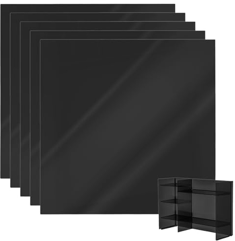 KEILEOHO 5 Stück Acrylplatte Schwarz 30 x 30 cm, Schwarze Kunststoffplatte Acrylglas 3 mm, Quadratisch Acrylscheibe Schwarz Acryl Platte für DIY Handwerk