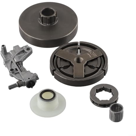 Ensemble de pompe à huile, roue de friction, couronne de débrayage, roue à engrenages hélicoïdaux pour tronçonneuse chinoise 4500, 5200, 5800, 45 cc, 52 cc, 58 cc