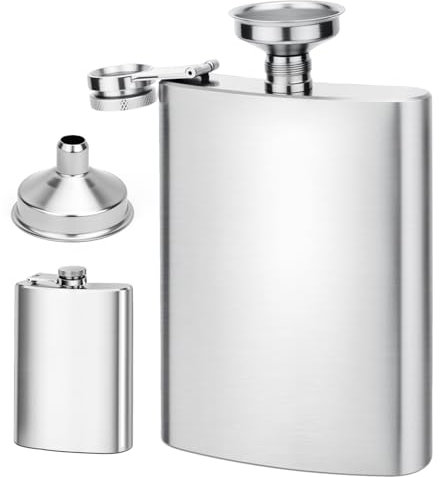 Petacas De Alcohol, 8oz/220 ml Frasco De Acero Inoxidable, Botella De Alcohol Portátil Con Embudo Frasco De Whisky Para Hombres, Para Transportar Alcohol, Para Senderismo, Viajes