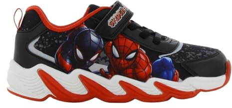 Leomil Spiderman Blinkschuhe Jungen Spiderman Schuhe Kinder 25, Ideal for Schule und Freizeit, Schwarz