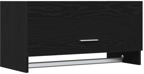 vidaXL Moderner Black Oak Kleiderschrank für Schlafzimmer und Wohnzimmer mit robuster Bauweise und traditioneller Schublade, stilvolles Design, modernes Aussehen, zeitgemäß, elegant