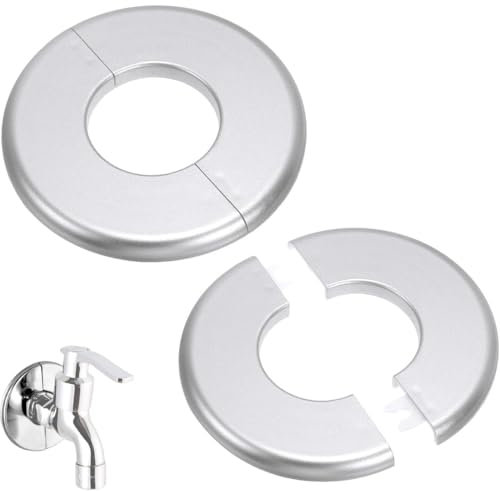 BDEPSTR 2 Pièces Cache Tuyau Radiateur, ABS, 33.5mm, Rosace de Robinetterie Cache Mitigeur Douche Couvercle Trou Robinet Cache Robinet Rosace de Robinetterie Pour Robinets Tuyaux