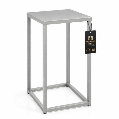 FRAMADO FERRO Blumenständer Metall, Silber, 24 × 24 × 40 cm, EU-Produkt