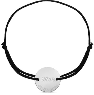 Moments Précieux Bracelet cordon avec médaille 15 mm personnalisée en Argent
