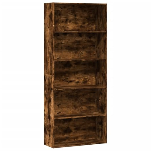vidaXL Book Cabinet, Bookcase for Living Room, Storage Cabinet with Compartment, Room Partition Bookshelf Storage Shelf, Smoked Oak Engineered Wood