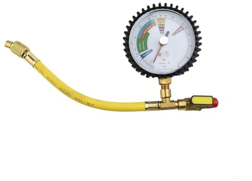 Aetluxery HVAC Stickstoffhaltedruckprüfer – 80 mm Klimaanlagen-Testmessgerät für Dichtheitsprüfung, 1/4 Zoll SAE, -1 bis 60 bar, Messingkonstruktion