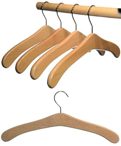 HAGSPIEL Kleiderbügel aus Holz 5 St. Garderobenbügel aus Buchenholz, Made in Austria (Natur lackiert)