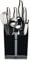 MasterClass Smart Space All-in-1 Knife Block and Utensil Holder with Ceramic Knife Sharpener, 15.5 x 14.5 x 20.5 cm (6'' x 5.5'' x 8'') - Black / Grey