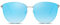 SOJOS Retro Runde Katzenaugen Sonnenbrille Mirrored Metall Flach Linsen SJ1085 mit Silber Rahmen/Blau Linse