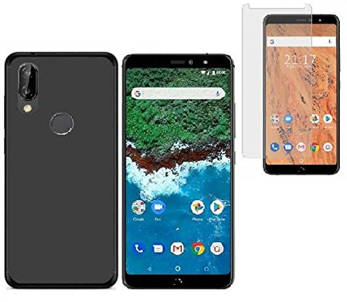 TD24H Funda TPU Negra para BQ Aquaris X2 / X2 Pro (5.65) + Protector Pantalla 9H