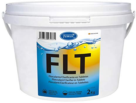 Tamar Floculante en Tabletas 40 g, clarificante, clarificador Agua, eliminador turbidez, agrupa particulas en suspesion, tabletas 2 Kilos