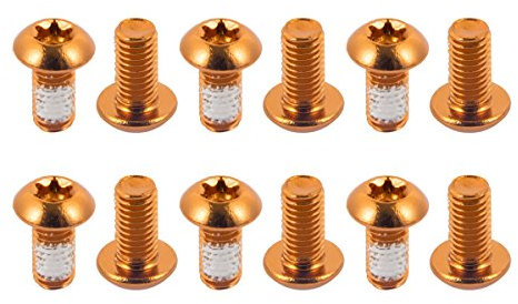 Chooee Viti per Bicicleta, Set di 12 Pcs Viti Colorati di Disco Freno Vite in Lega di Acciaio M5 x 10MM,Arancione
