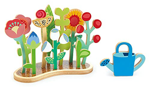 Tender Leaf Toys - Blumenbeet – Indoor-Garten Pretend Play Holzspielzeug mit Blumen und Laub – pädagogische, kreative und grundlegende Lebenslernfähigkeiten Spaß für Kinder ab 3 Jahren, TL8363