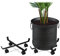 Relaxdays Pflanzenroller ausziehbar, 2er Set, innen & außen, Rolluntersetzer für Blumentopf bis 43 cm Ø, Metall, schwarz, 2 Stück