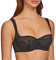 MELENECA Women's Balconette Bra with Padded Strap Half Cup Underwire Sexy Lace Black 32B
