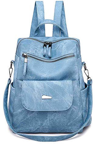 FANDARE Damen Rucksack Schultasche Wasserdicht Handtasche Frauen Umhängetasche Pendler Schulrucksack Mädchen Daypacks für Reise Campus Party Schulranzen Multifunktion Reiserucksack Blau