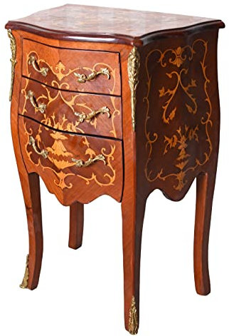 Barock Kommode Antik Nachtkommode Nachtschrank Intarsien Nachttisch cat015 Palazzo Exklusiv