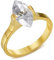BOBIJOO Jewelry - Bague Solitaire Marquise bijou Femme Acier inoxydable Or Doré Plaqué - 63 (10 US), Doré or fin - Acier inoxydable 316