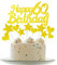 Personalised Happy 60th Birthday Cake Toppers Gold Cake Decorations for Men,Women,Him,Her 60th Birthday Cake Cupcake Topper, Glitter Cakes Banner Decoration for 60 Birthday Anniversary Party Supplies