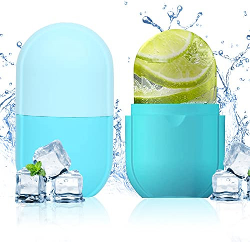 Layhou Ice Roller Gesichts GesichtGesichtsmassag für Gesicht Augen Wiederverwendbare Facial Ice Face Eisroller für Straffen und Erhellen Haut, Kryotherapie Pore Verkleinern (Blue)
