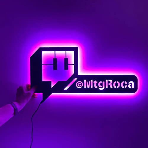 SOULSIS Personnalisez Le Décor D'art Mural De Signe Twitch Nom D'utilisateur - Art Phosphorescent Salle Diffusion En Direct Cadeau Lumière D'enseigne Au Néon Personnalisé