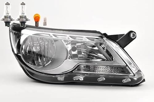Johns, Scheinwerfer Halogen passend für VW Tiguan 5N 09/2007-05/11 Rechts Leuchtmittel