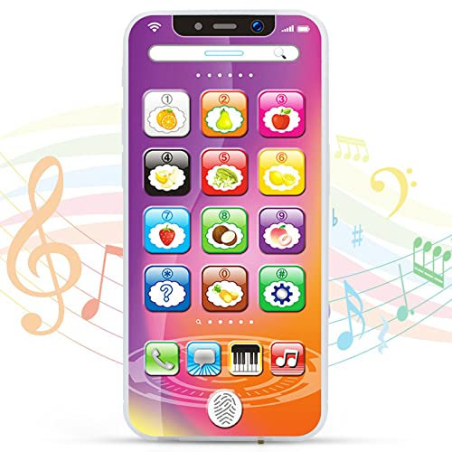 Baby Phone, Toy Phone for 1 2 3 Year Old, Fake Phone Toys for 1 Year Old Girls Boys, Baby Toys 6 12 Months, Gifts for 1 2 3 Year Old, Birthday Presents for Toddlers Age 1+ (Purple)