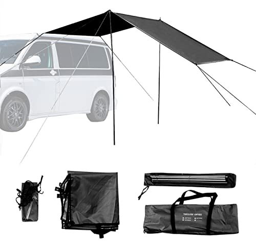 Sonnensegel 6 m² Universal Wohnmobil Markise Sonnenschutz Set Wohnwagen Markisen für Wohnmobil Auto Camping schwarz 100 x 300 x 150 cm