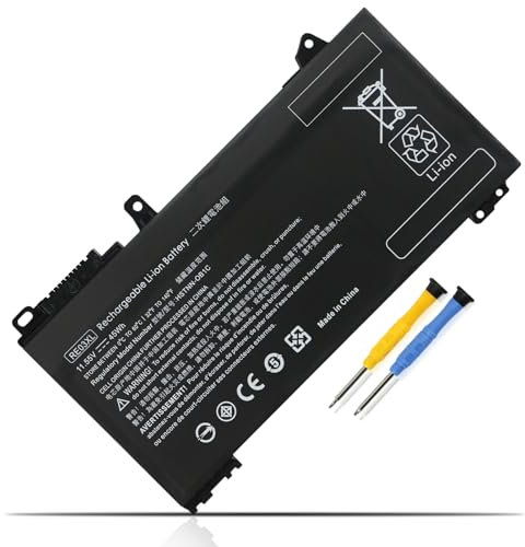 K KYUER RF03XL RE03XL Batterie pour HP ProBook 430 440 450 445 455 445R 455R G6 430 440 445 450 455 G7 Series REO3XL RE03045XL-PL HSTNN-OB1C HSTNN-0B1C HSTNN-DB9A L32407-AC1 L32407-2B1 L32407-2C1