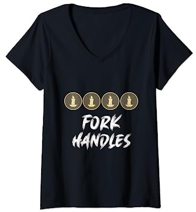 Womens Fork Handles, Four Candles, 4 Candles, Funny, Witty, querky V-Neck T-Shirt