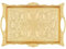 Alisveristime Ottoman Türkisches Zamak Serviertablett mit traditionellen Motiven, ideal für Kaffee und Tee - Tablett für sechs Personen (36,8 x 25,0 cm) (Gold)