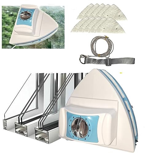 Hooha Magnetische Fensterreiniger mit 6 Gänge Magnetisch Einstellen Fensterputzer,Fensterreiniger Mit Fensterabzieher für Fenster von 8 bis 40 mm Und Verdicken Einfach/Doppelt/Dreifach Glas