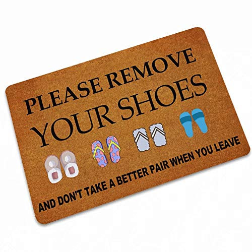 Entrance Doormat - Funny and Creative Doormat - Please Remove Your Shoes Door Mat for Indoor Outdoor Use 30X18 Inch