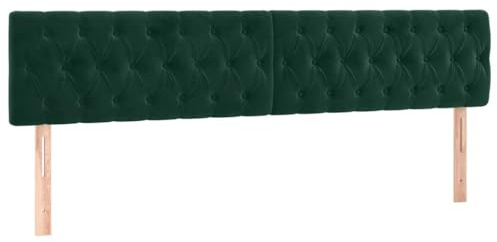 vidaXL 2X Kopfteil Polsterkopfteil Bettkopfteil für Bett Betthaupt Bettgestell Bettrahmen Schlafzimmer Bettzubehör Dunkelgrün 100x7x78/88cm Samt