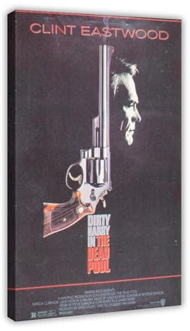MAHWER Filmposter Dirty Harry in The Dead Pool – Vintage-Filmposter auf Leinwand, Schlafzimmer, Dekoration, Sport, Landschaft, Büro, Raumdekoration, Geschenk, Rahmen-Stil, 60 x 90 cm