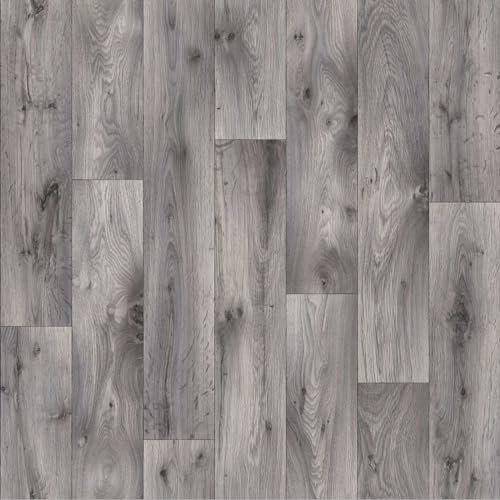 Grey Cottage Oak Siren Vinyl Flooring 4mm Thick Durable Felt Backed Lino Kitchen Bathroom (3m x 4m)
