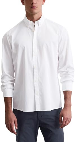 Marc O'Polo Herren Hemd aus Bio-Baumwolle Regular Fit, Weiß (White), M