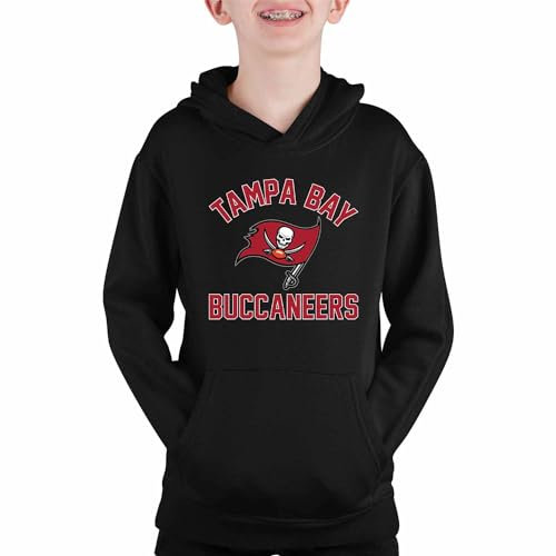 Team Fan Apparel NFL Youth Gameday Hooded Sweatshirt Pro Football Hoodie Pullover Sweatshirt Sportbekleidung Jungen und Mädchen, Schwarz, Medium
