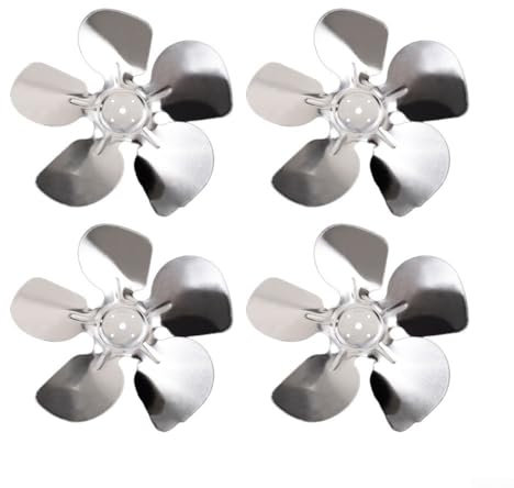 ZAMETTER 4 Pcs Freezer Motor Fan Blades Plastic/Aluminum Wind Leaf 5-blade Freezer Motor Fan Blade Refrigerator Condenser Fan Blade (aluminum 200mm)