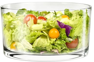 KITEISCAT Ensaladera grande de cristal, versátil de 3,345.2 g y frutero, elegante y duradero para servir ensaladas, postres