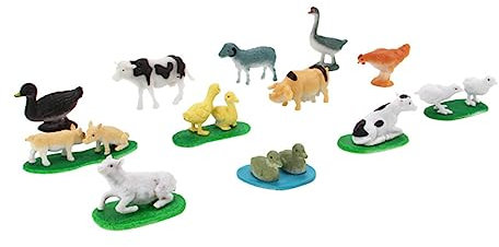 KOMBIUDA 12stücke Teiliges Miniatur Farmtiere Modelle Aus Realistische Deko-Figuren Für Tortendekoration Garten Aquarien Spielzeug