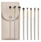 Pinceaux de maquillage set, 8 pcs pinceau eyeliner avec pochette pu, Pinceaux Maquillages Professionnel, Cosmétique Pinceaux Kit Pinceau Estompeur Maquillage pour ombres à paupières et sourcils